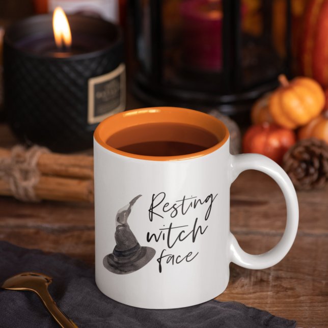 Resting Witch Face | Happy Halloween | Fun Quote | Two-Tone Coffee Mug (Creator Uploaded)