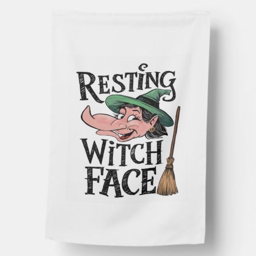 Resting Witch Face House Flag