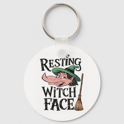 Resting Witch Face Keychain