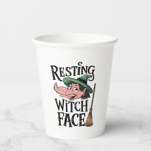 Resting Witch Face Paper Cups