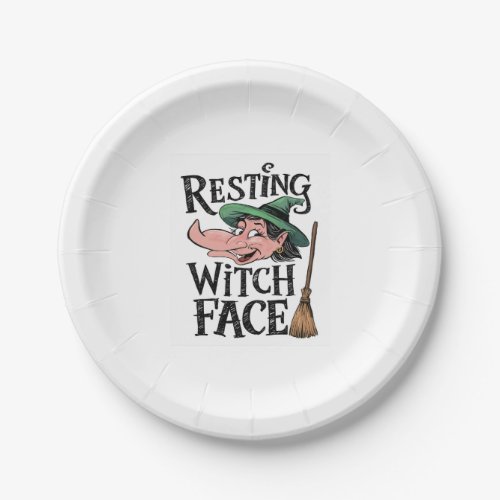 Resting Witch Face Paper Plates