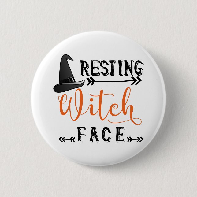 resting witch face pinback button (Front)