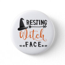 resting witch face pinback button