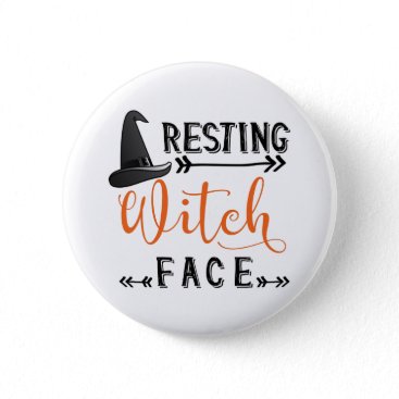 resting witch face pinback button