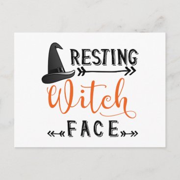 resting witch face postcard