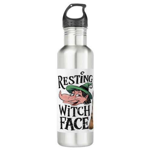 Resting Witch Face Stainless Steel Water Bottle