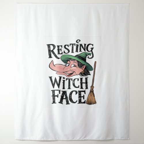 Resting Witch Face Tapestry