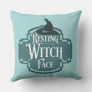 Resting Witch Face Throw Pillow