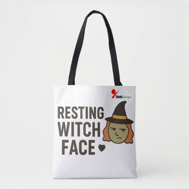 Resting Witch Face Tote Bag (Front)