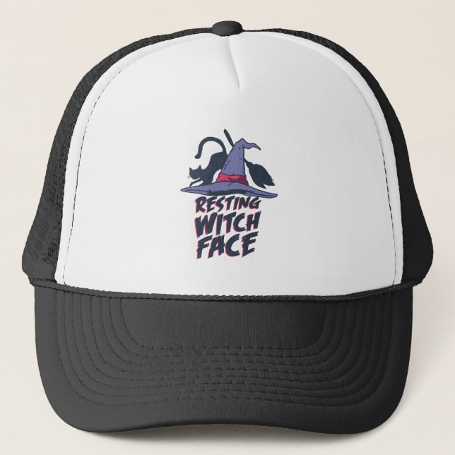 Resting Witch Face Trucker Hat (Front)
