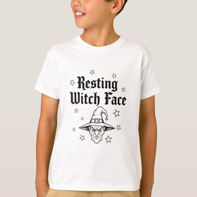 Resting With Peace – Cute Witch & Star Kids T-Shir T-Shirt (Front)