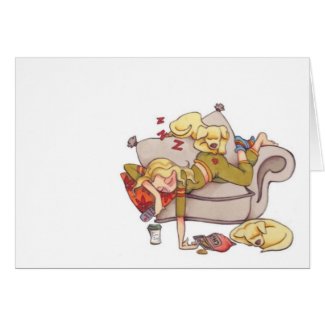 resting women notecard card
