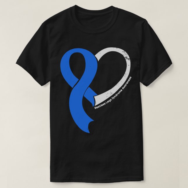 Restless Legs Syndrome Awareness Hope Love Heart R T-Shirt (Design Front)