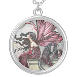 Restless Ruby Fairy Dragon Necklace
