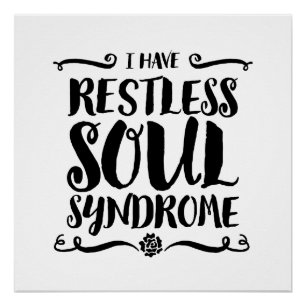 Restless Soul Syndrome Typography Hippie Poster