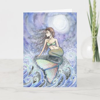 Restless Tide Mermaid Greeting Card by robmolily at Zazzle