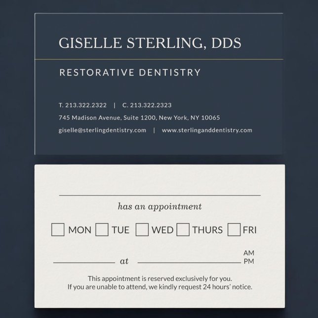 Restorative Dentistry Office Appointment Reminder Business Card (Creator Uploaded)