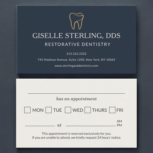 Restorative Dentistry Tooth Appointment Reminder Card