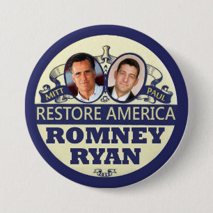 Restore America: Romney & Ryan Button