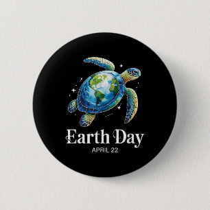 Restore Earth Earth Day 2025 Sea Turtle Art Save T Button