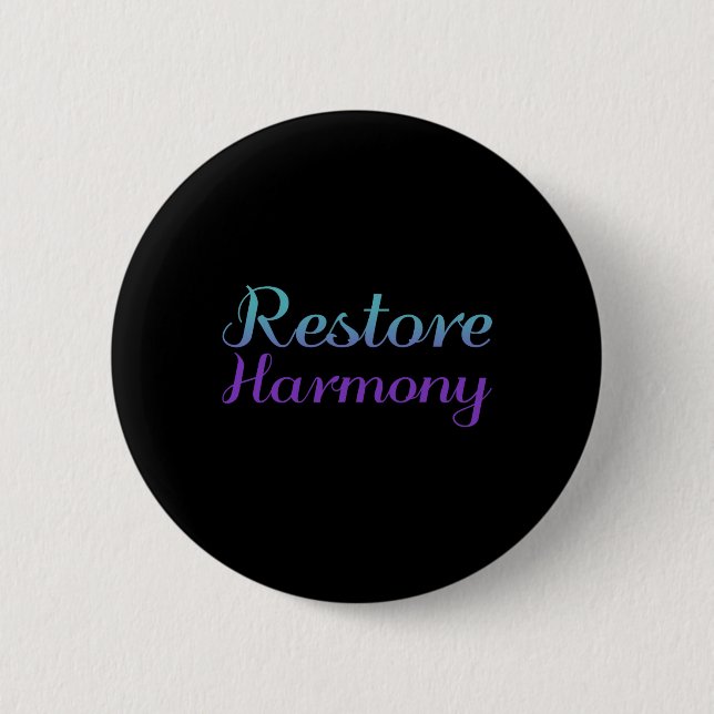 Restore Harmony Suicide Prevention Depression Awar Button (Front)