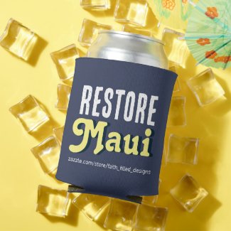 Restore Maui Retro Vintage Christian Blue & White