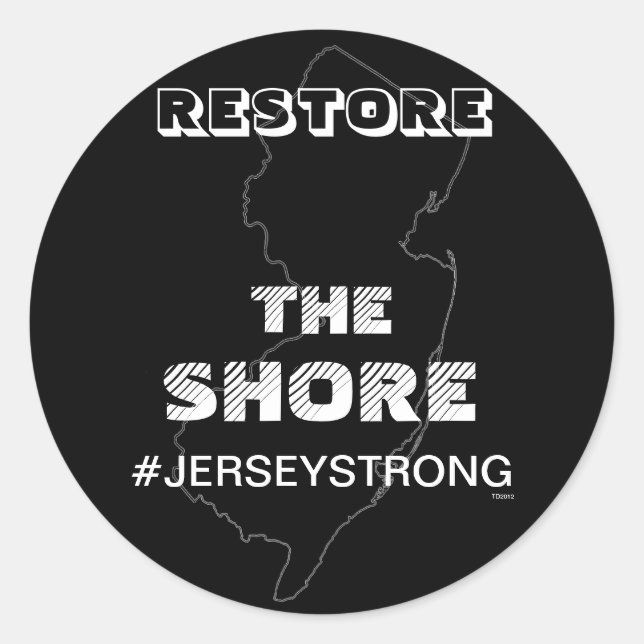 RESTORE THE SHORE - JERSEY STICKER (Front)