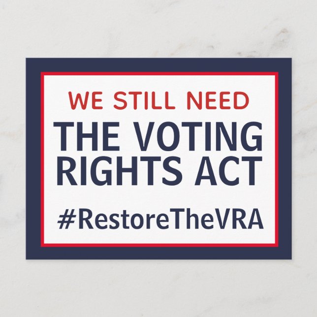 Restore the Voting Rights Act Postcard (Front)