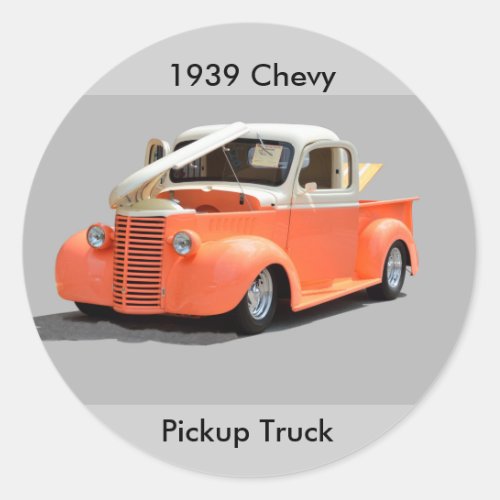 Restored 1939 Pickup Truck Classic Round Sticker