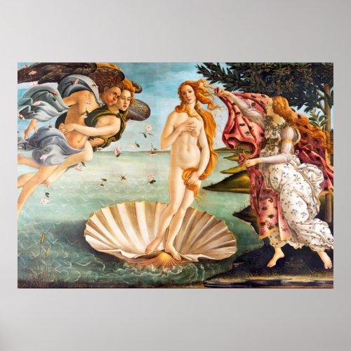 Restored and Recolored Botticelli Birth of Venus Poster