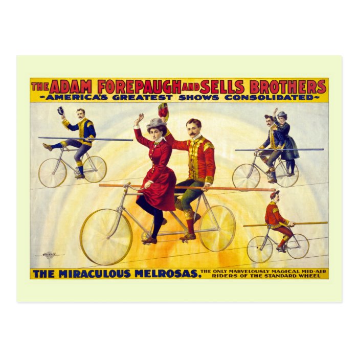 Restored bicyle acrobats Forepaugh Sells Postcards