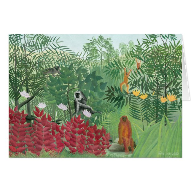 Restored Color Henri Rousseau Tropical Jungle Art (Front Horizontal)