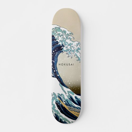 Restored Great Wave off Kanagawa Custom Text Skateboard