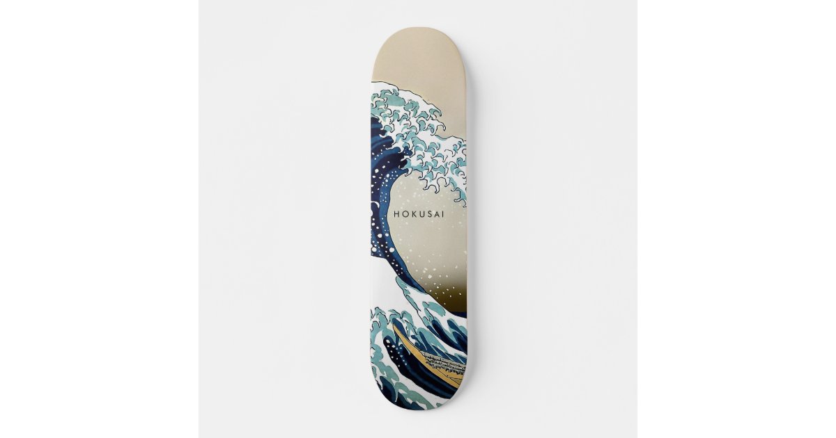 secretamente Novia Norma Restored Great Wave off Kanagawa Custom Text Skateboard | Zazzle