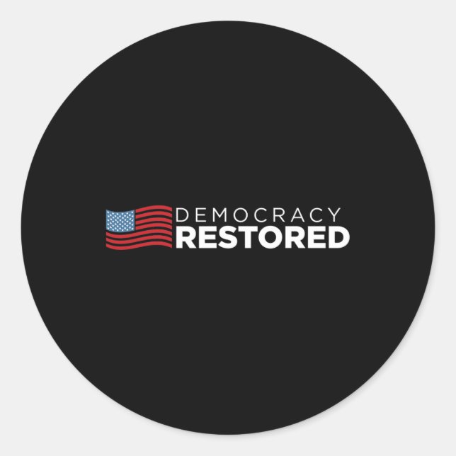 Restored January 20th 2021 Biden Harris  Classic Round Sticker (Front)