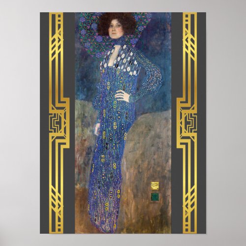Restored Klimt Emilie Floge Art Nouveau Painting Poster
