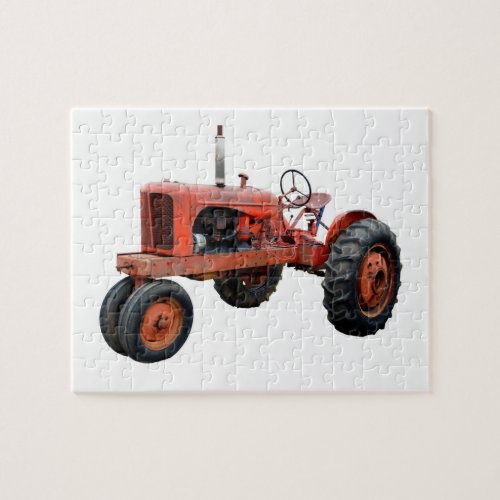 Restored Old Red Tractor Jigsaw Puzzle