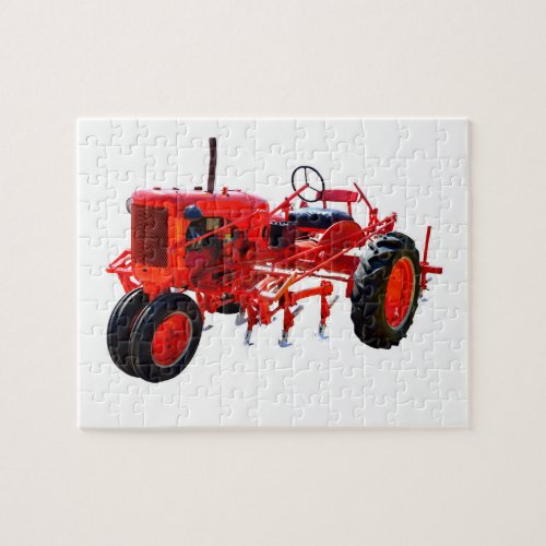 Restored Old Red Tractor Jigsaw Puzzle