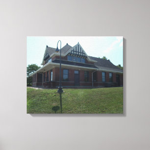 Restored railroad depot canvas print