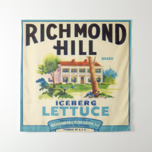 Restored Richmond Hill Lettuce Crate Label  Tapestry