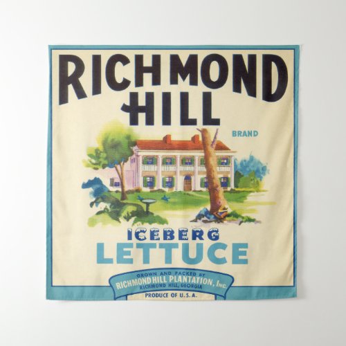 Restored Richmond Hill Lettuce Crate Label  Tapestry