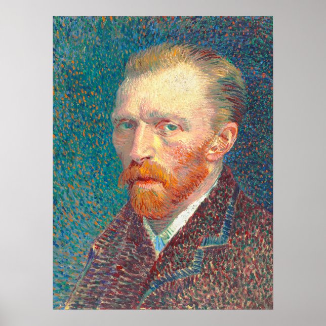 Restored Vibrant Vincent Van Gogh Self Portrait Poster (Front)