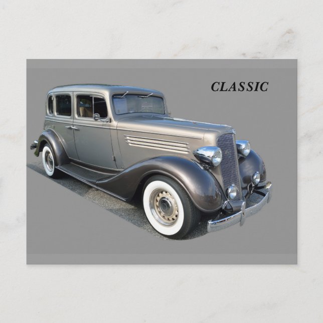 Restored Vintage Car Postcard (Front)