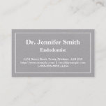 [ Thumbnail: Restrained & Basic Endodontist Business Card ]