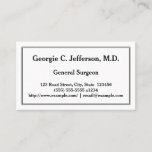 [ Thumbnail: Restrained General Surgeon Business Card ]