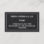 [ Thumbnail: Restrained Paralegal Business Card ]