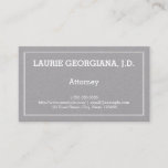 [ Thumbnail: Restrained, Plain Attorney Business Card ]