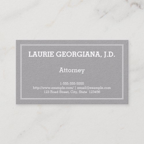 Restrained Plain Attorney Business Card