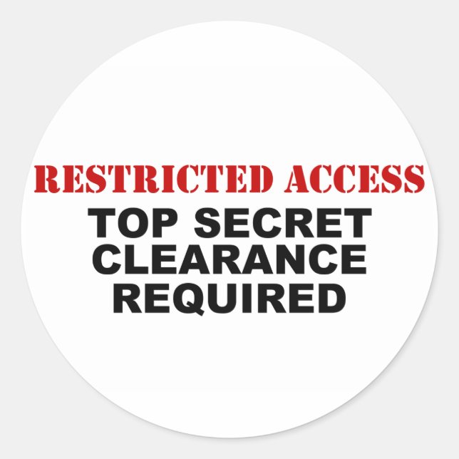 Restricted Access Classic Round Sticker (Front)