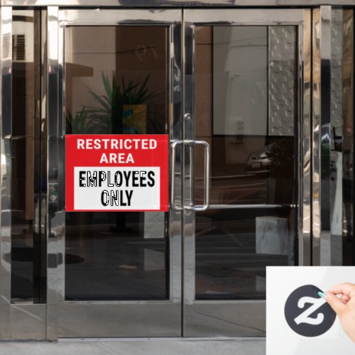 Restricted Area Employees Only Window Cling